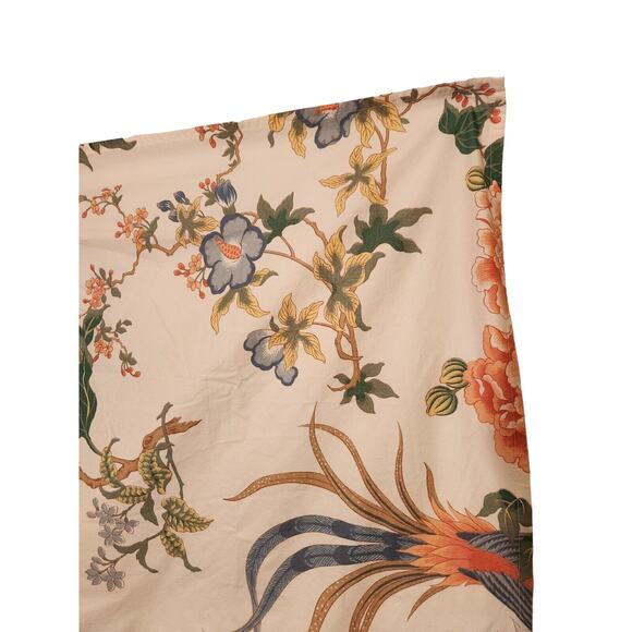 VTG ASIAN TABLECLOTH CHERRY BLOSSOM FLOWERS BIRDS JAPAN 45X45 PROJECT CRAFT SEW - Picture 3 of 7